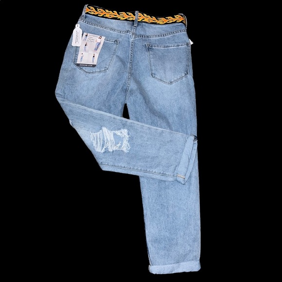 SIMPLE SOCIETY STRAIGHT SUPER HIGH-RISE ROLL CUFF BUTTON FLY JEANS SIZE 9/29 - Picture 4 of 16
